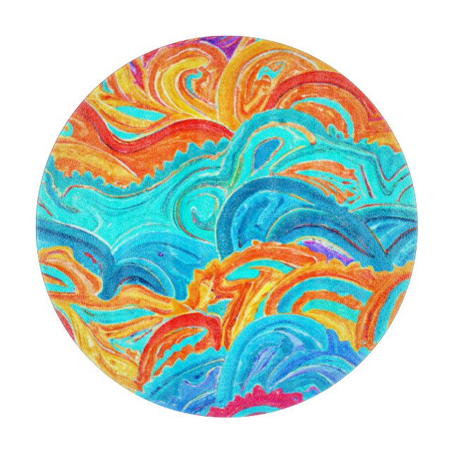 Waves Patterns Painting. Buy Now Cutting Board (Front)