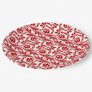 Waves-Red-White-PAPER PARTY PLATES