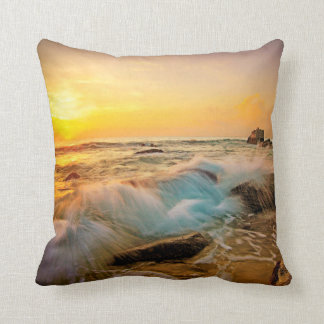 WAVES & ROCKS Sunset Seascape Cushion