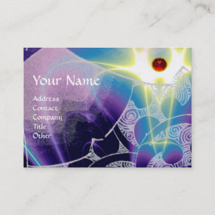 WAVES Ruby,bright vibrant blue white purple swirls Business Card