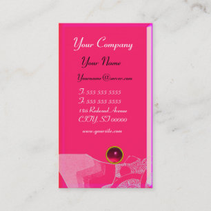 WAVES RUBY MONOGRAM,pink red black Business Card
