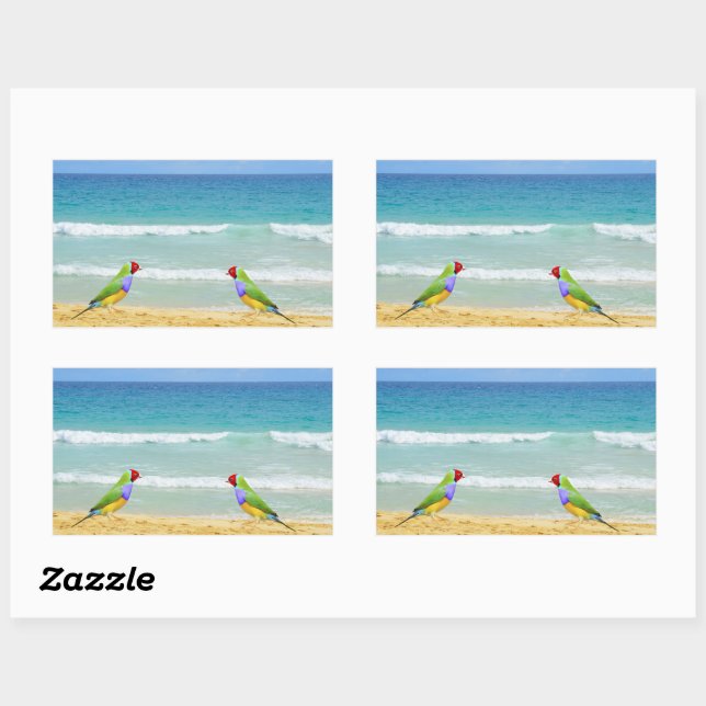 waves, sky and surf on boa vista beach rectangular sticker (Sheet)