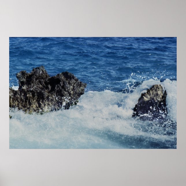 Waves Spashing On Coral Rock Prints (Front)