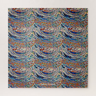 WAVES STAINED GLASS DESIGN 2 JIGSAW PUZZLE