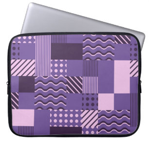 Waves Stripes Dots: Modern Seamless. Laptop Sleeve