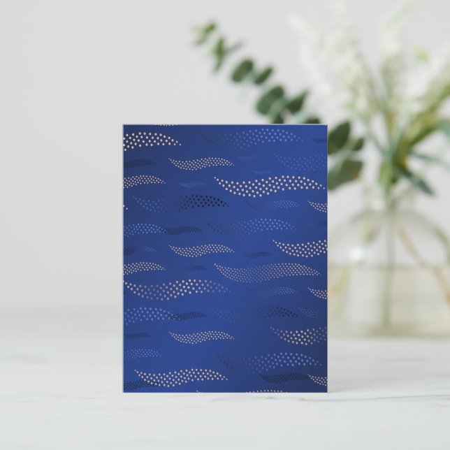 Waves Tiger (stylised pattern) 2 Holiday Postcard (Standing Front)