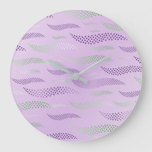 Waves Tiger (stylised pattern) 3 Large Clock