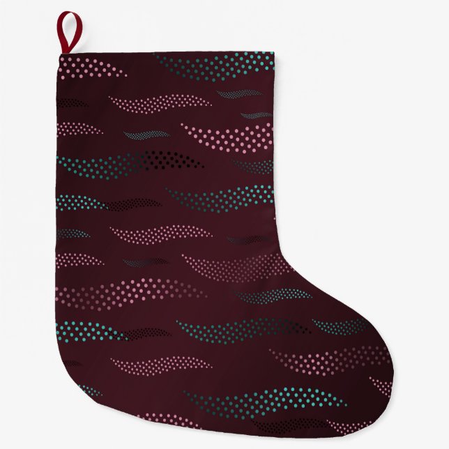 Waves Tiger (stylised pattern) 6 Large Christmas Stocking (Front)