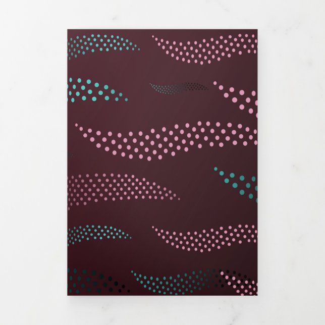 Waves Tiger (stylised pattern) 6 Tri-Fold Holiday Card (Cover)