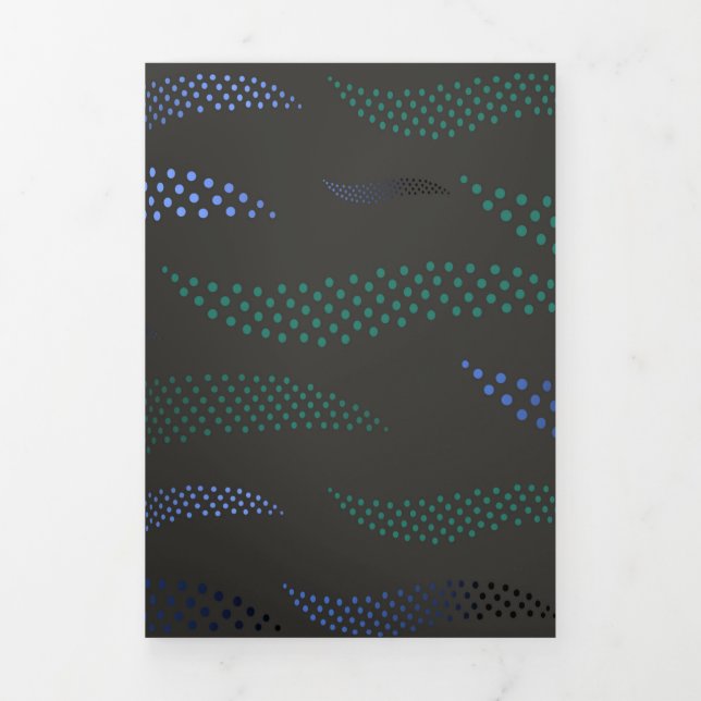 Waves Tiger (stylised pattern) 7 Tri-Fold Holiday Card (Cover)
