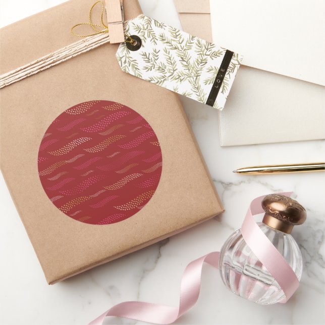 Waves Tiger (stylised pattern) 8 Classic Round Sticker (Gifting)