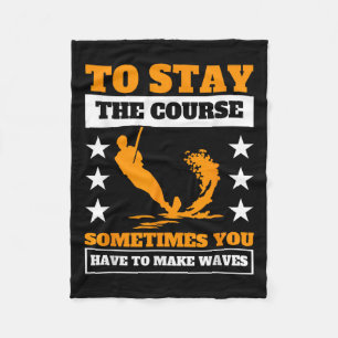 Waves Water Skiing Extreme Sports Wave Lover  Fleece Blanket