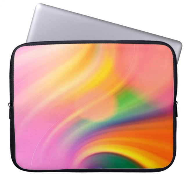 Waves watercolor background texture laptop sleeve (Front)
