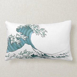 Waves - white lumbar cushion