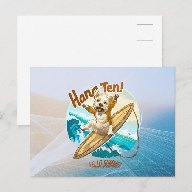 Waves & Woofs Wishes Holiday Postcard (Front/Back)