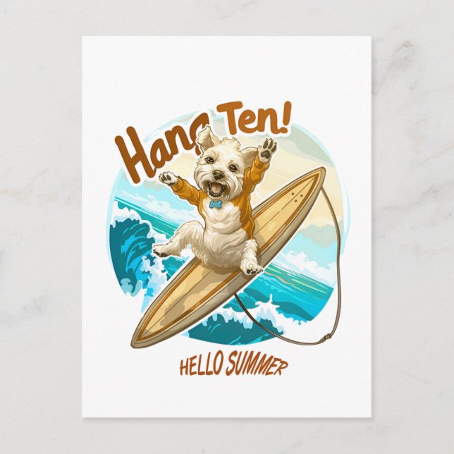  Waves & Woofs Wishes Postcard (Front)