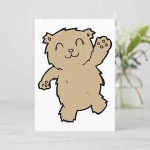 Waving Adorable Smiling Bear Invitation