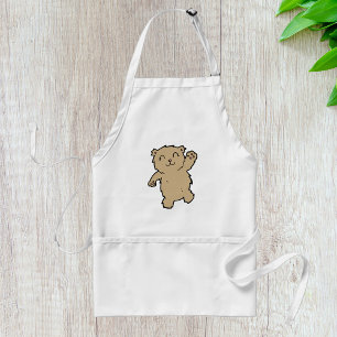 Waving Adorable Smiling Bear Standard Apron