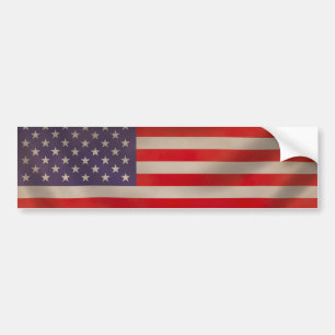 Waving American Flag Car Sticker