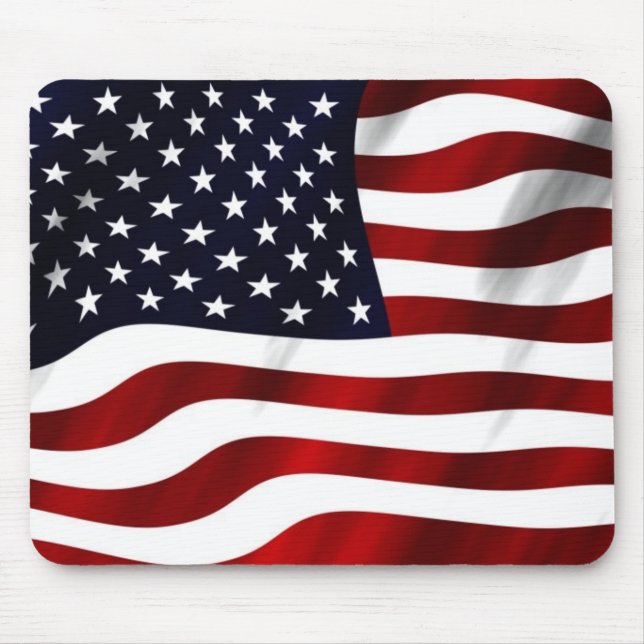 Waving American Flag Mouse Pad (Front)