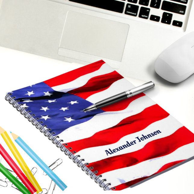 Waving American Flag Notebook (Creator Uploaded)
