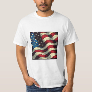 Waving American Flag T-Shirt