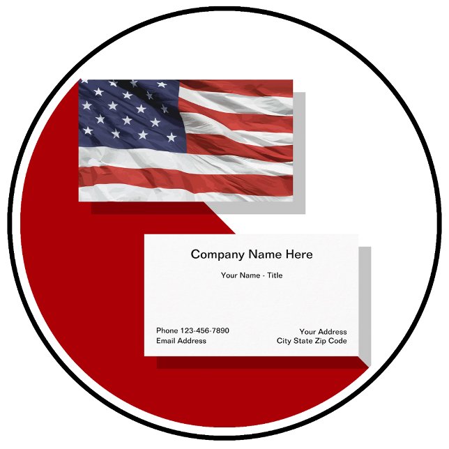 Waving American Stars And Stripes Business Card (Creator Uploaded)