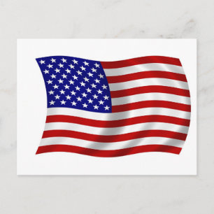 Waving American USA FLAG Postcard