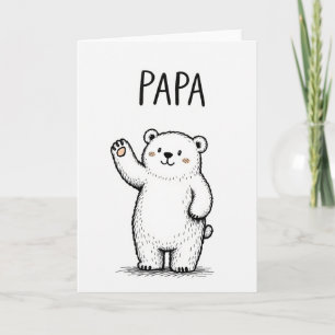 Waving Bear Papa Love Card