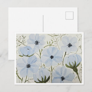 Waving Blue Flowers Postcard