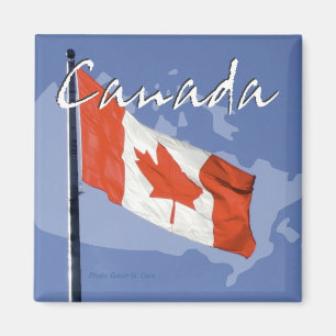 Waving Canada Flag Travel Souvenir Fridge Magnet