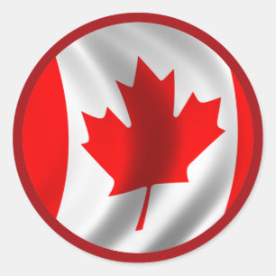 Waving Canadian Flag Classic Round Sticker