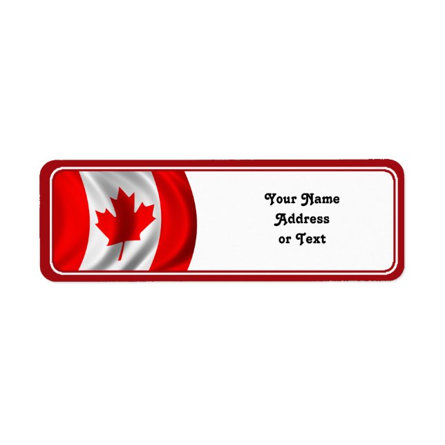 Waving Canadian Flag Return Address Label (Front)