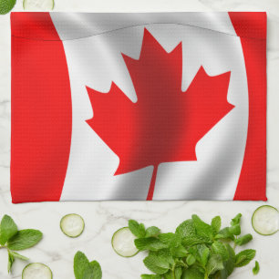Waving Canadian Flag Tea Towel