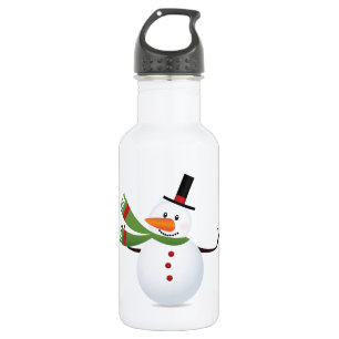 Waving Carrot Nose Snowman 532 Ml Water Bottle