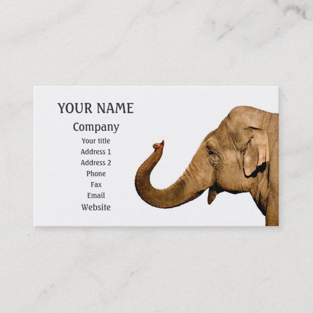 Waving elephant business card (Front)