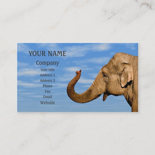 Waving elephant business card (Front)