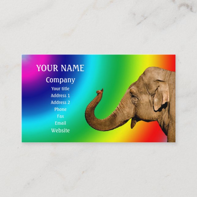 Waving elephant business card (Front)