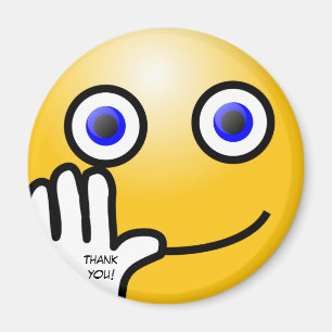 Waving emoticon thank you! magnet