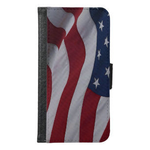 Waving Fabric USA Flag Samsung Galaxy S6 Wallet Case