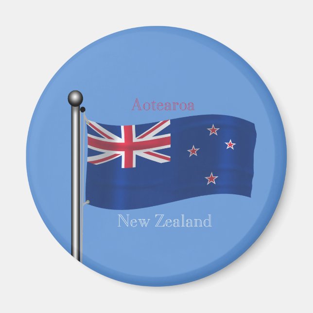 Waving Flag of New Zealand Magnet (Front)