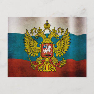 Waving flag of Russia Postcard