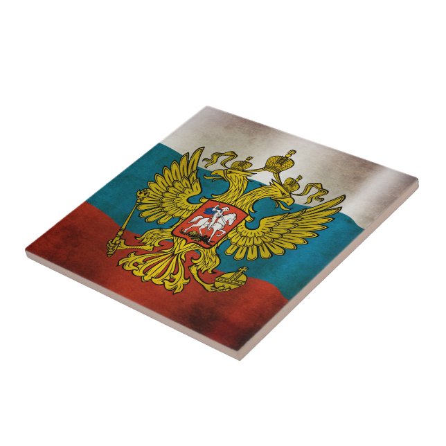 Waving flag of Russia Tile (Side)
