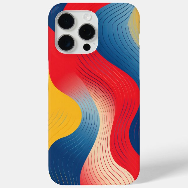 Waving forms in yellow, blue and red Case-Mate iPhone case (Back)