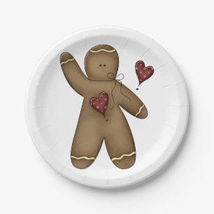 Waving Gingerbread Man Paper Plate