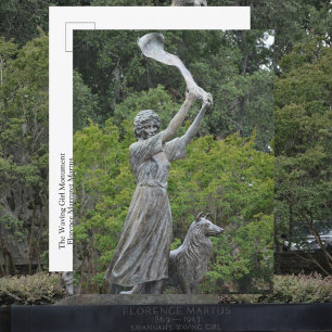 Waving Girl Monument Savannah Georgia Photographic Postcard