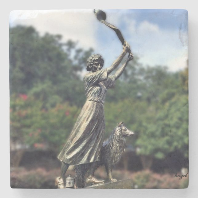 Waving Girl, Savannah Coasters, Stone Coaster (Front)