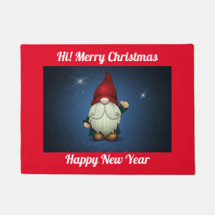 Waving Gnome Holiday Door Mat