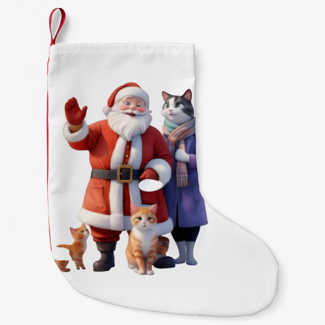 Waving Goodbye in the Snow Small Christmas Stocking (Front)