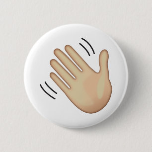 Waving Hand Sign - Emoji 6 Cm Round Badge